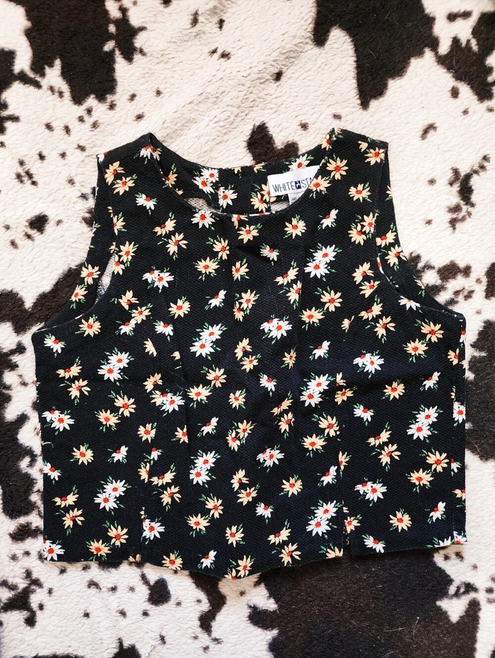 "WHITE STAG" WOMEN'S 80'S/90'S FLORAL CROP TOP - MULTI